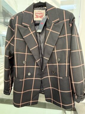 Levi's Black Blazer with Pink Windowpane
